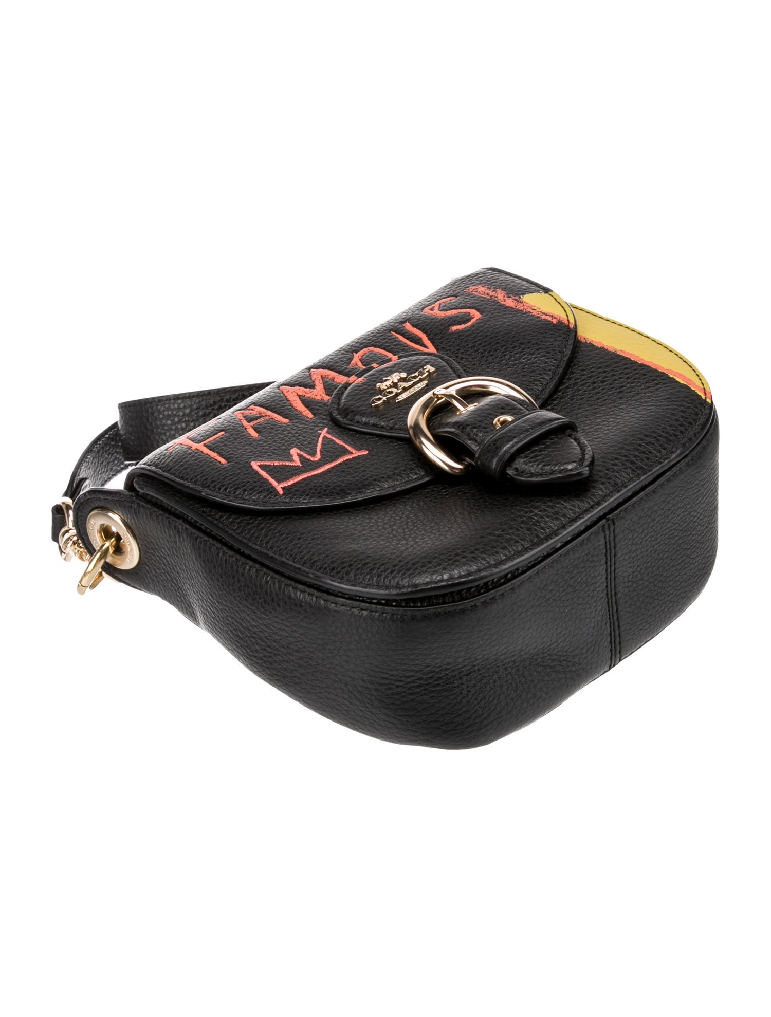 Coach x Jean-Michel Basquiat Leather Shoulder Bag - Black