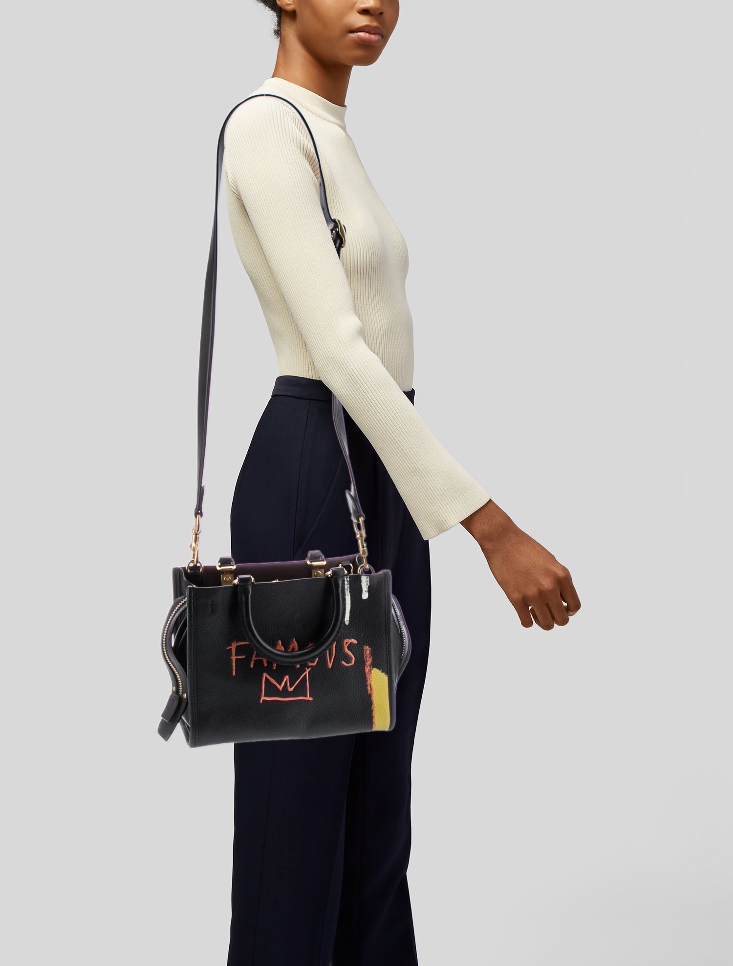 Coach x Jean-Michel Basquiat Leather Shoulder Bag