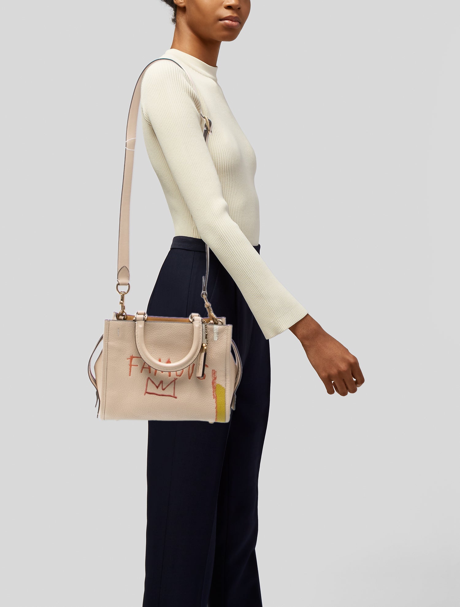 Coach x Jean-Michel Basquiat Leather Top Handle Bag - Neutrals