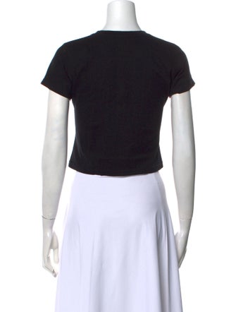 Clara Colette Miramon Graphic Print Crew Neck Crop Top