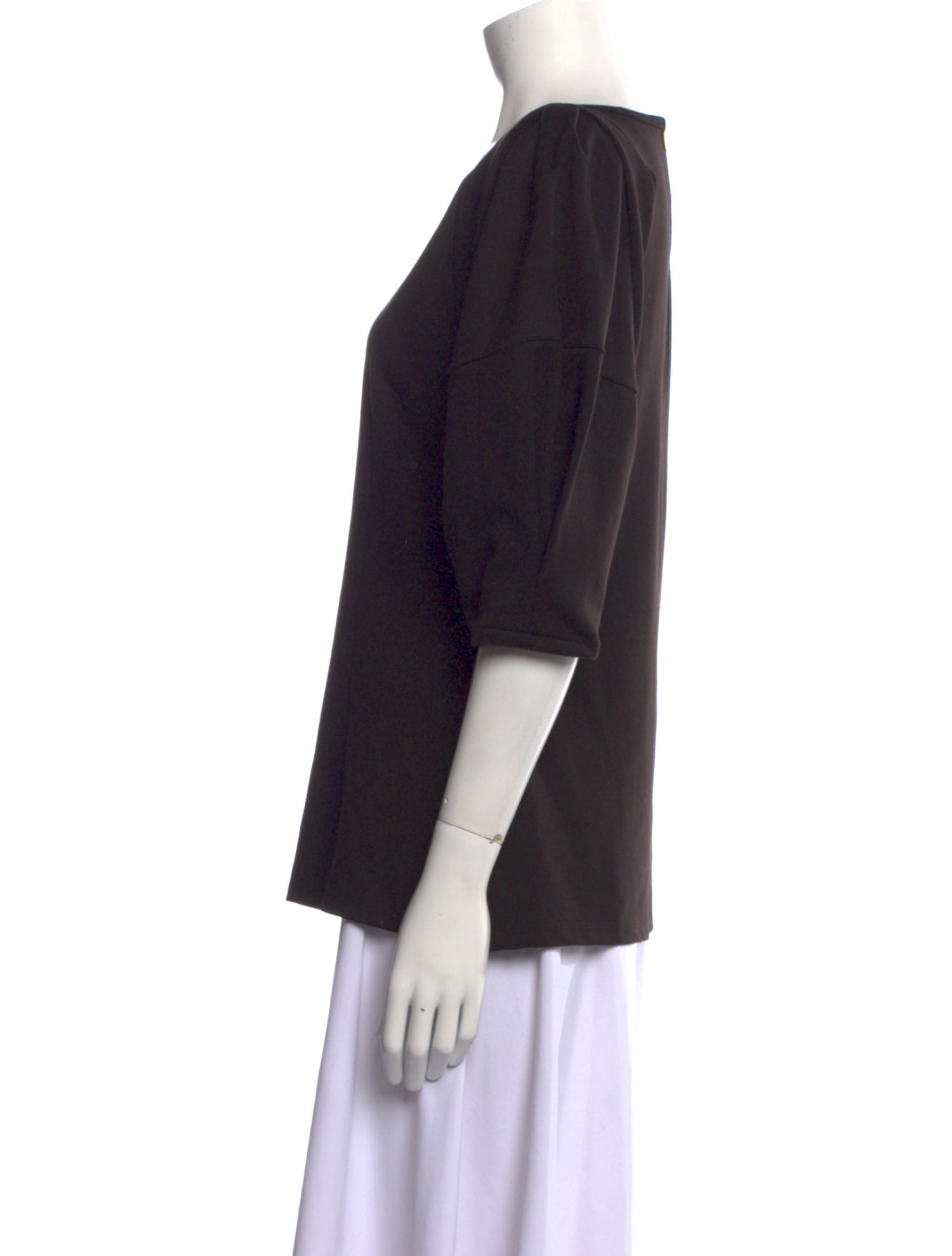 Chloé Kristyn Scoop Neck Three-Quarter Sleeve Top