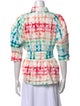 Chloé Kristyn Plaid Print Three-Quarter Sleeve Button-Up Top