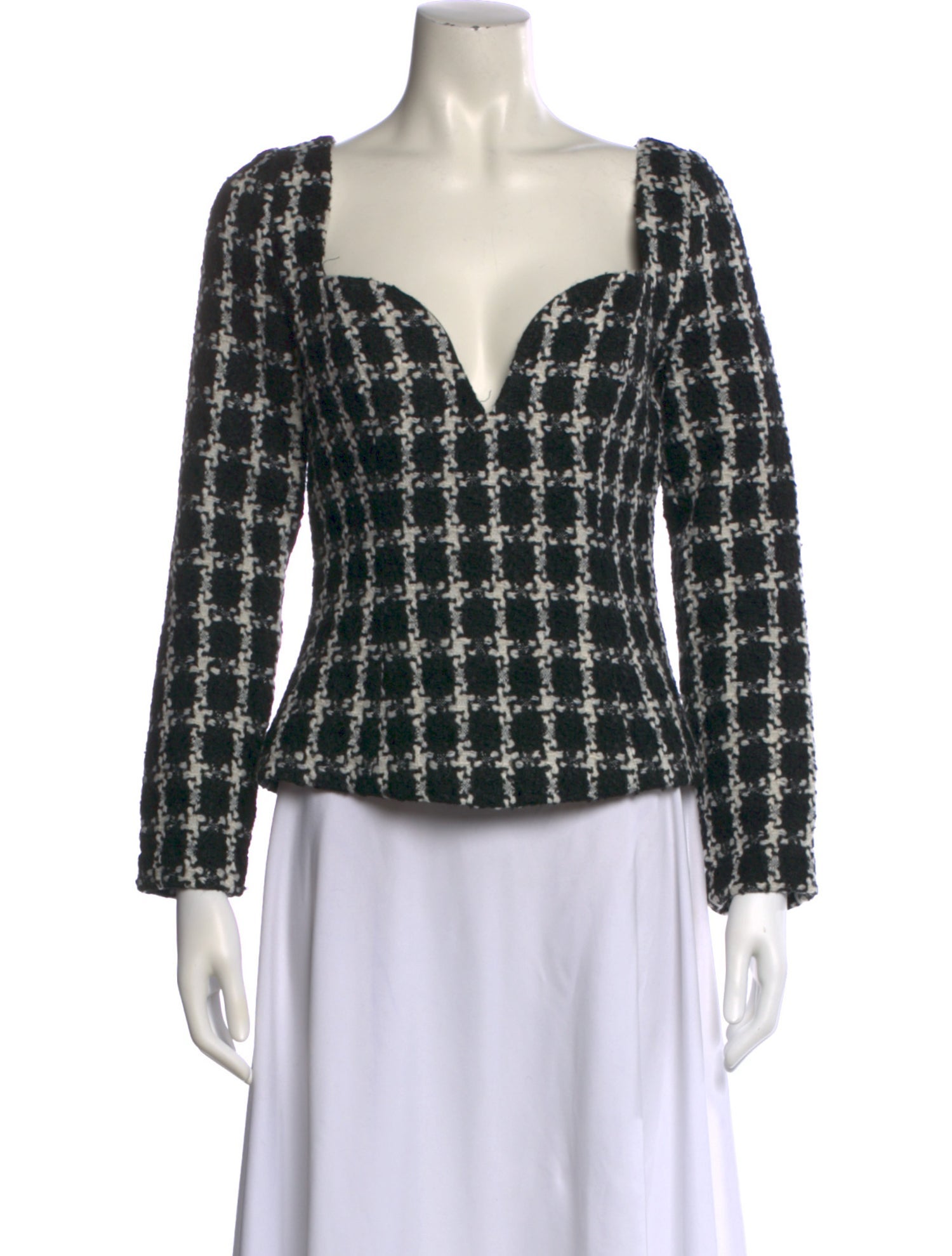 Chloé Kristyn Plaid Print Square Neckline Top