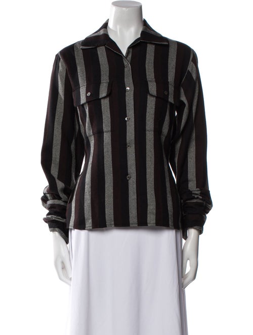 CALVIN KLEIN JEANS EST. 1978 Striped Long Sleeve Button-Up Top