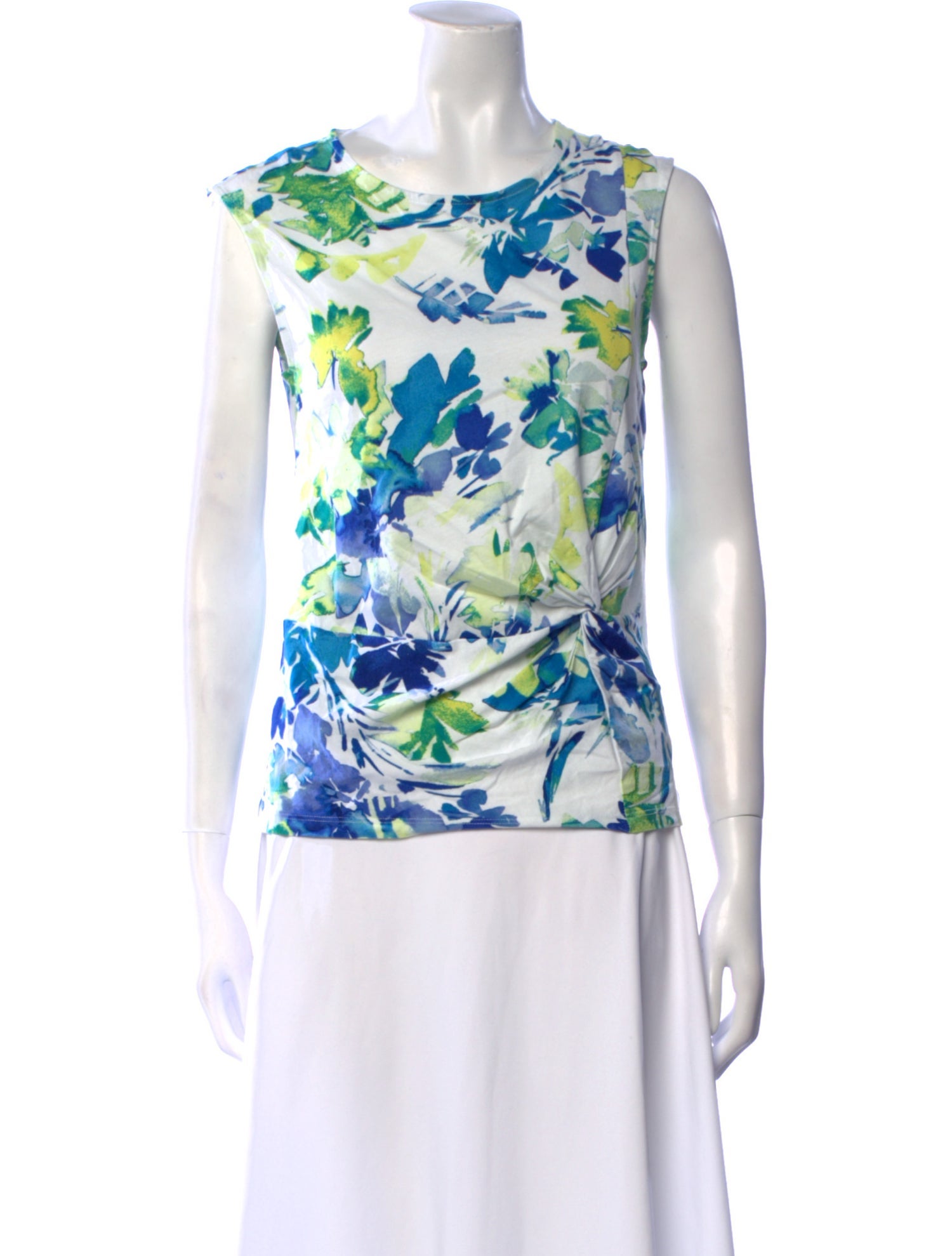 CALVIN KLEIN JEANS EST. 1978 Floral Print Cowl Neck Top