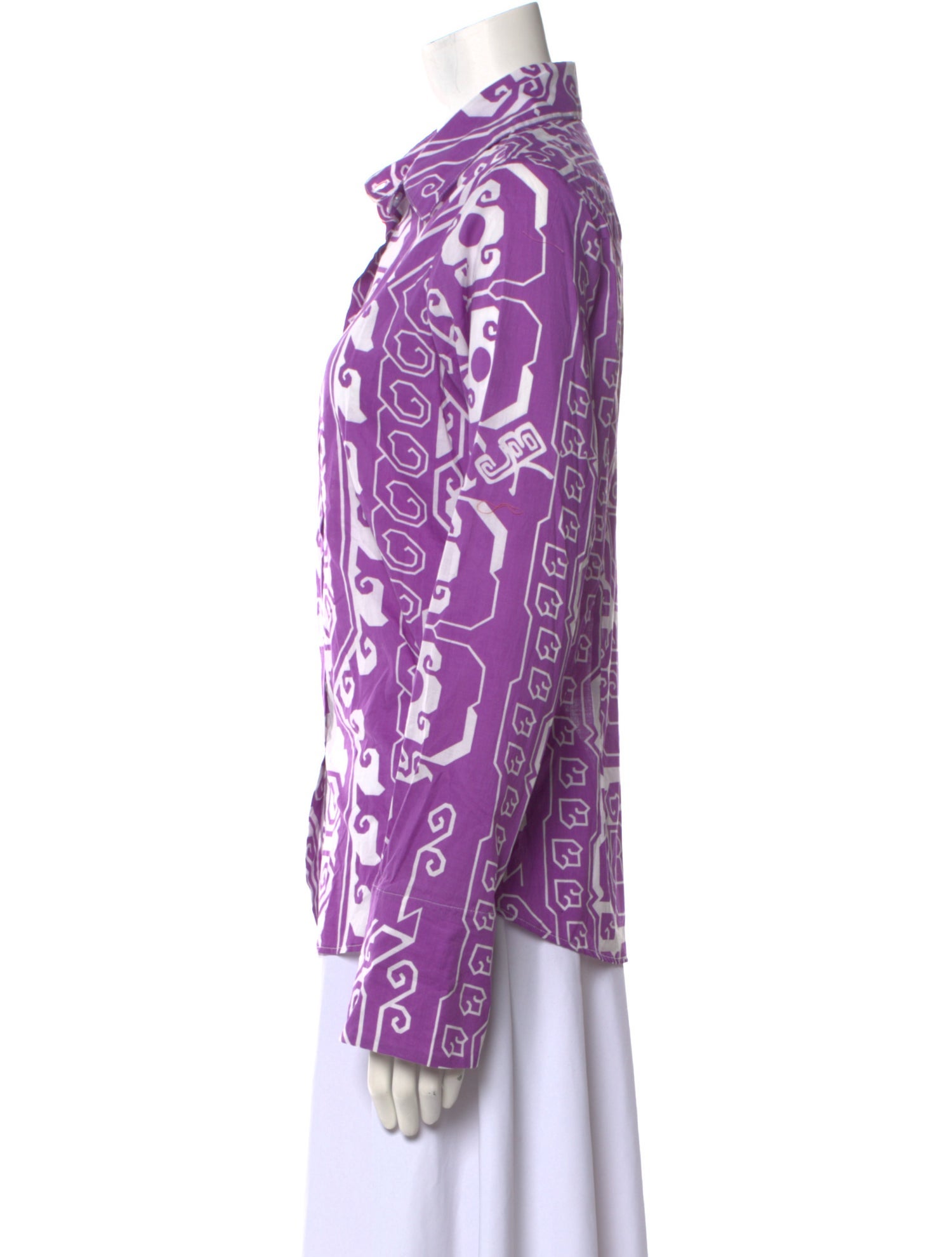 Ck Bradley Silk Printed Button-Up Top