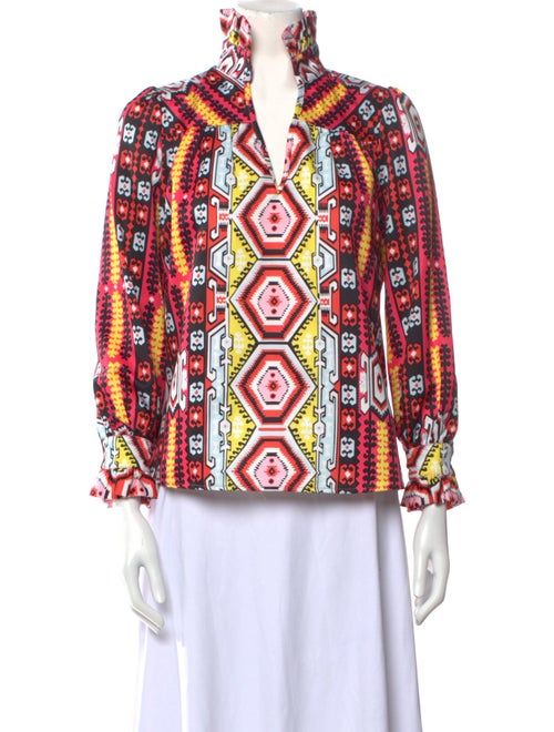 Ck Bradley Printed Mock Neck Blouse