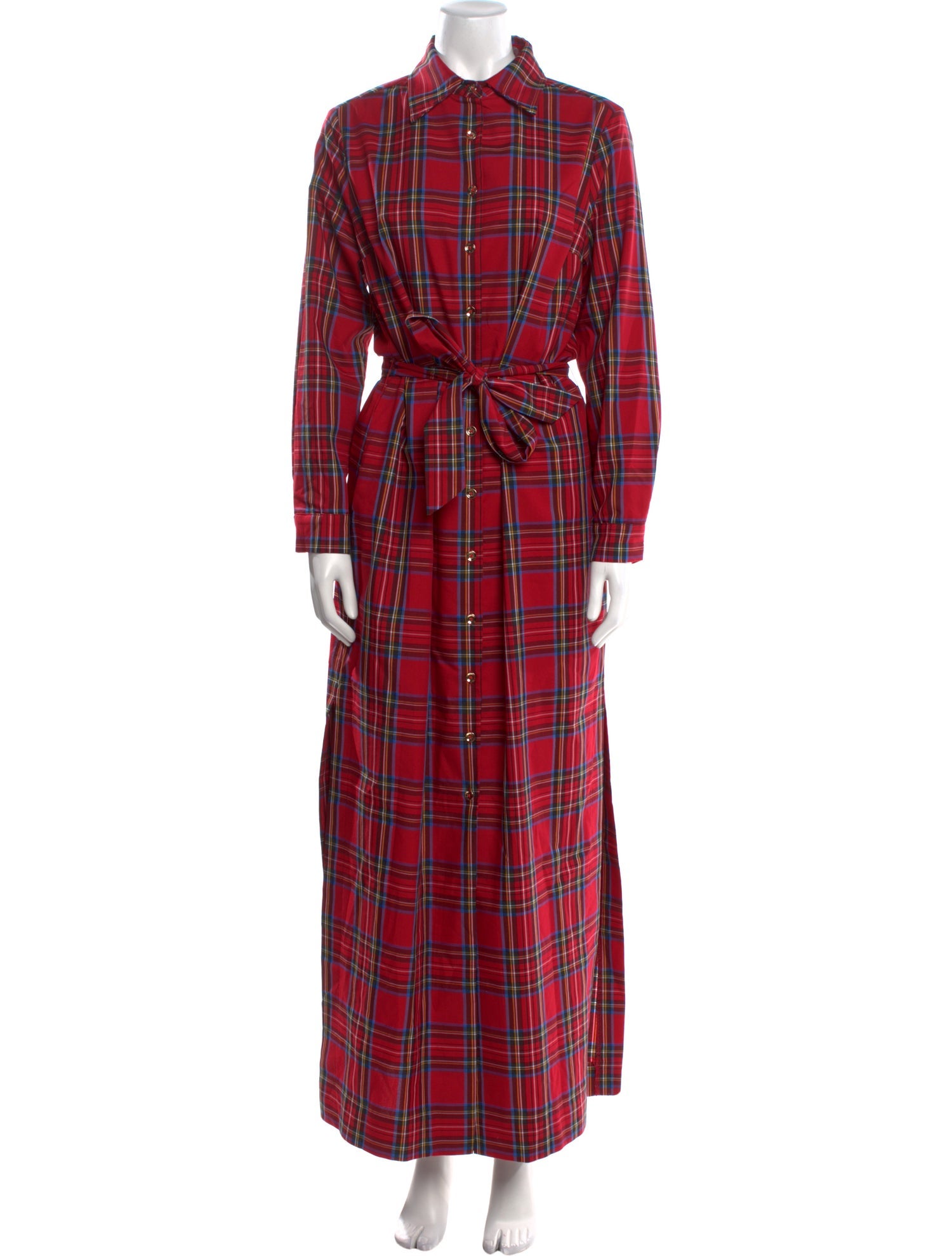 Ck Bradley Plaid Print Long Dress w/ Tags
