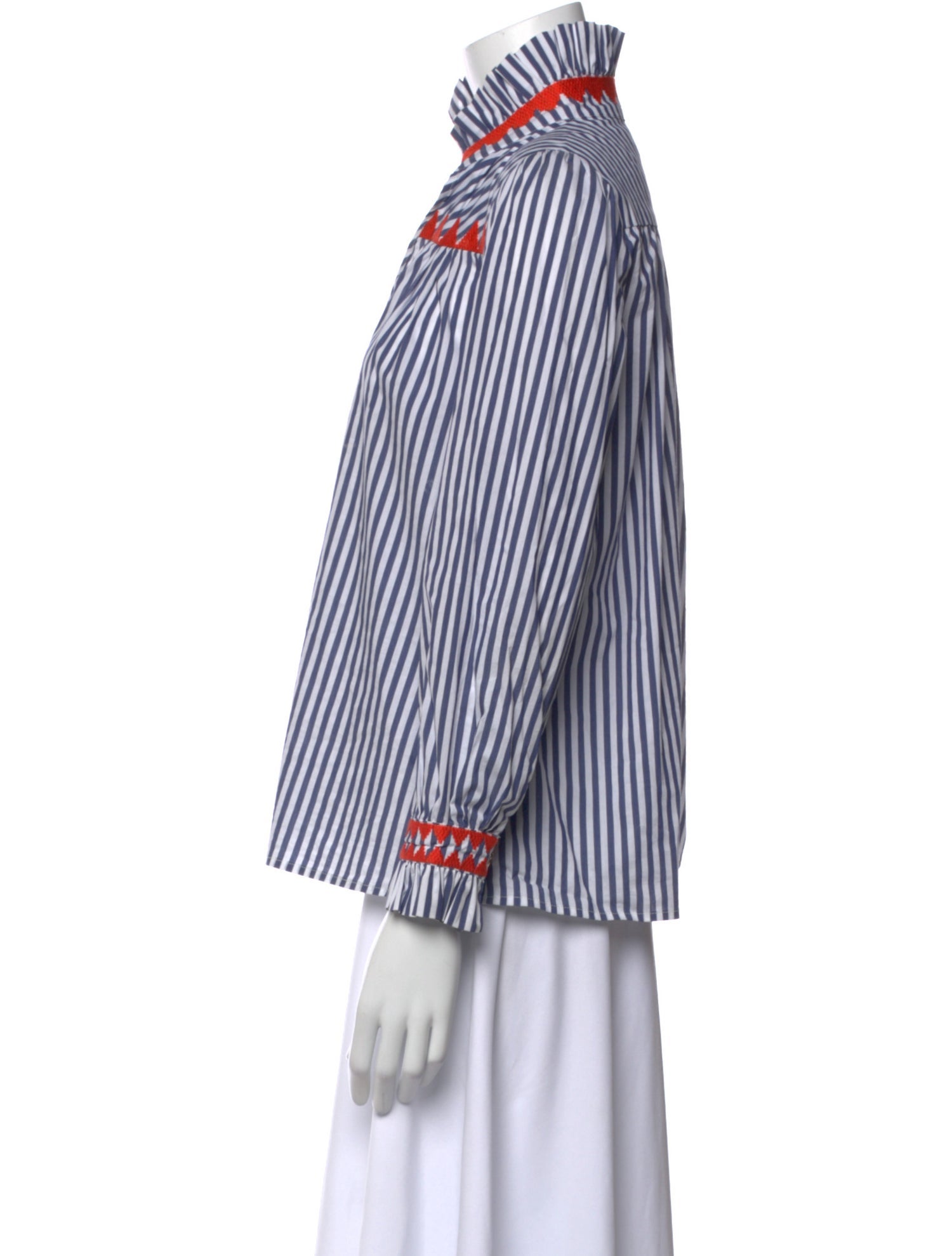 Ck Bradley Striped V-Neck Blouse
