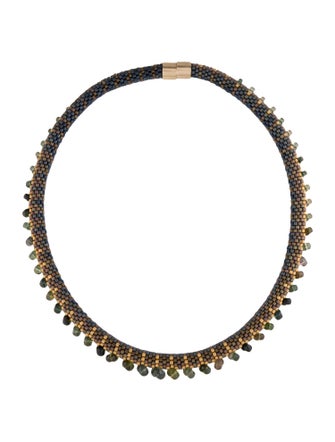 Claire Kahn 14K Beaded Tourmaline Necklace