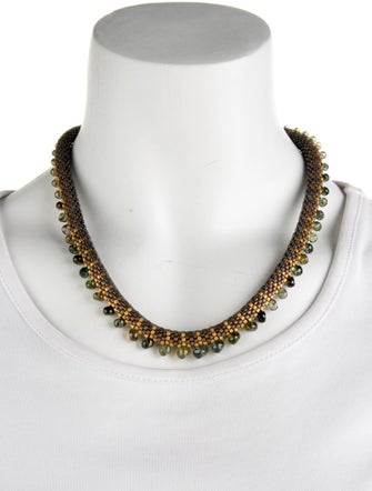 Claire Kahn 14K Beaded Tourmaline Necklace