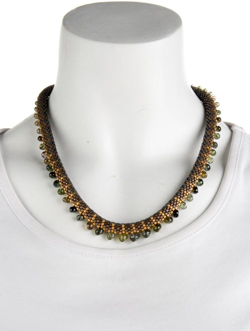 Claire Kahn 14K Beaded Tourmaline Necklace