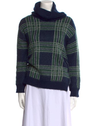 Claudie Pierlot Plaid Print Turtleneck Sweater