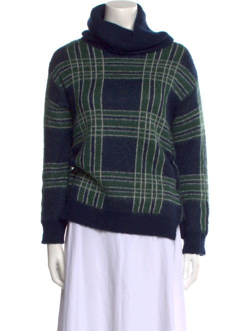 Claudie Pierlot Plaid Print Turtleneck Sweater