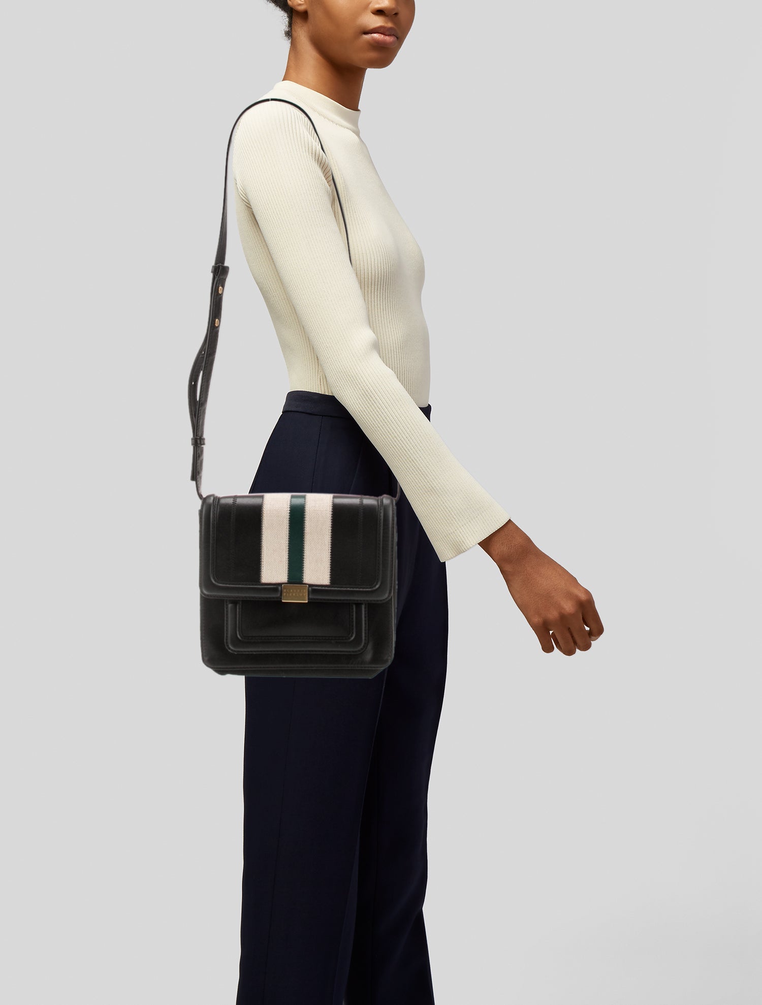 Claudie Pierlot Leather Messenger Bag