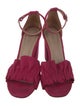 Claudie Pierlot Suede Ruffle Embellishment Sandals