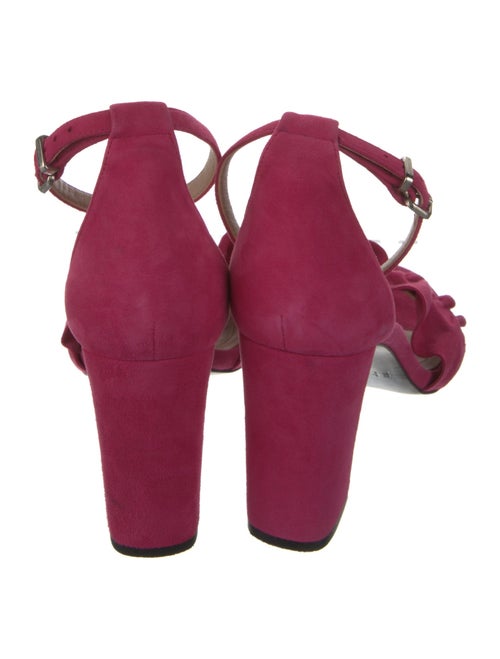 Claudie Pierlot Suede Ruffle Embellishment Sandals