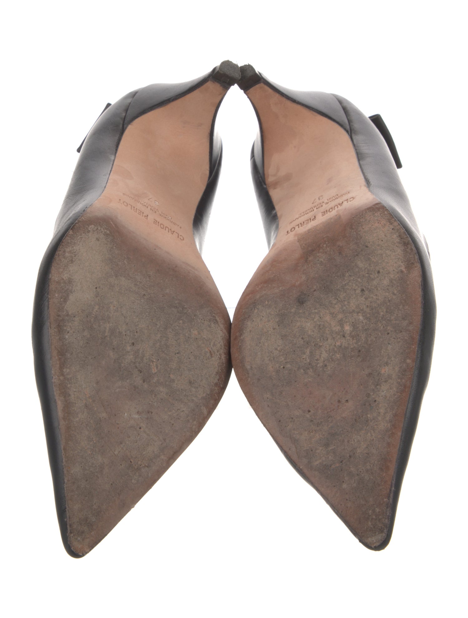 Claudie Pierlot Leather Bow Accents Pumps