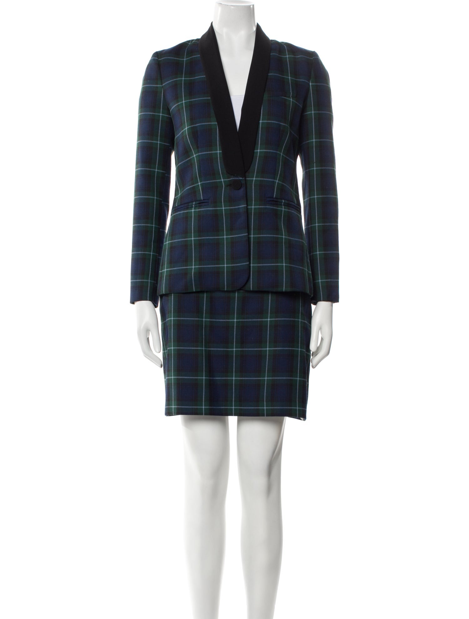 Claudie Pierlot Plaid Print Skirt Set