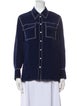 Claudie Pierlot Silk Long Sleeve Button-Up Top