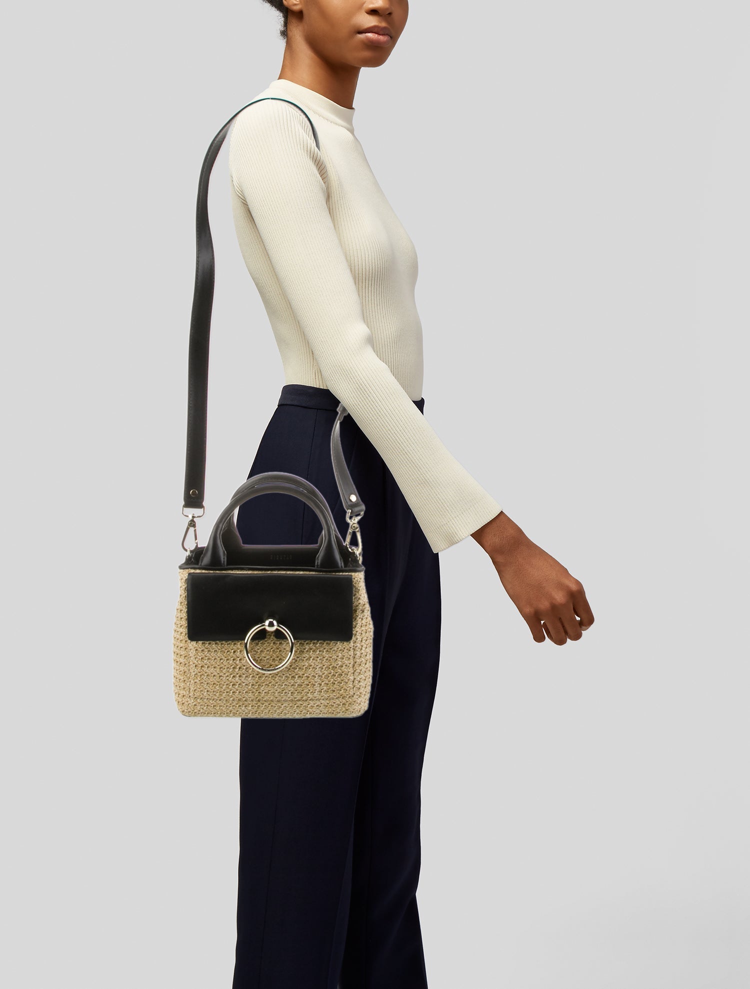Claudie Pierlot Leather Top Handle Bag