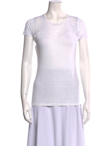 Claudie Pierlot Tops Linen Crew Neck T-Shirt S