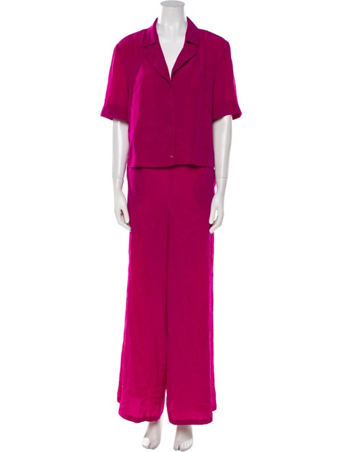 Claudie Pierlot Silk Raw-Edge Trim Pant Set