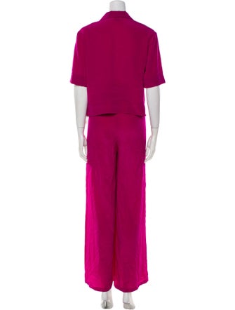 Claudie Pierlot Silk Raw-Edge Trim Pant Set