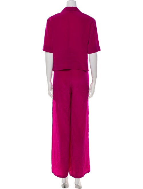 Claudie Pierlot Silk Raw-Edge Trim Pant Set