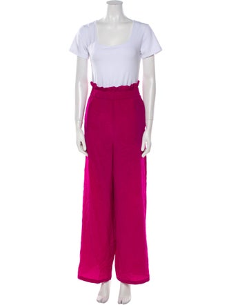 Claudie Pierlot Silk Raw-Edge Trim Pant Set