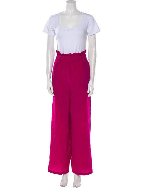 Claudie Pierlot Silk Raw-Edge Trim Pant Set