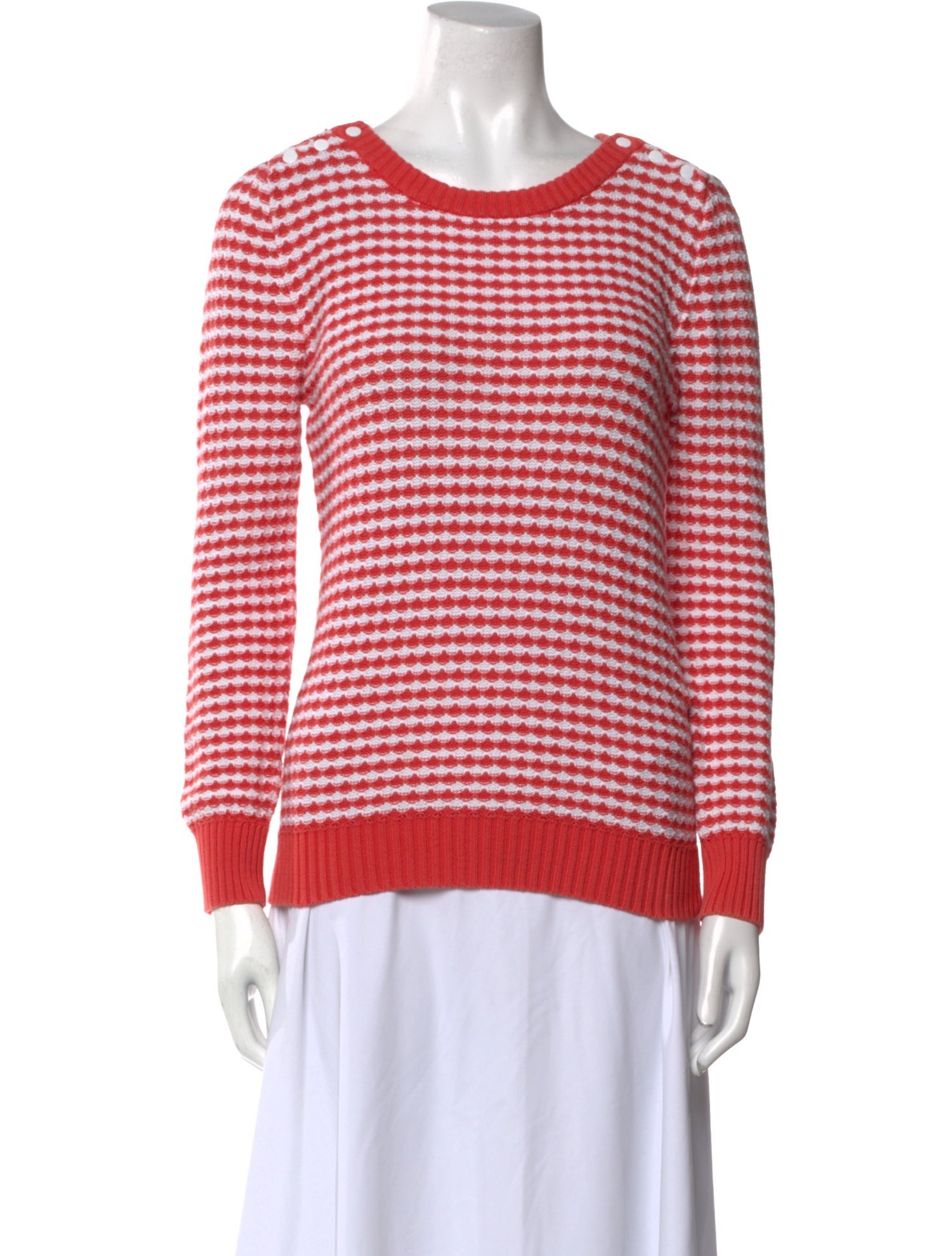 Claudie Pierlot Striped Scoop Neck Sweater