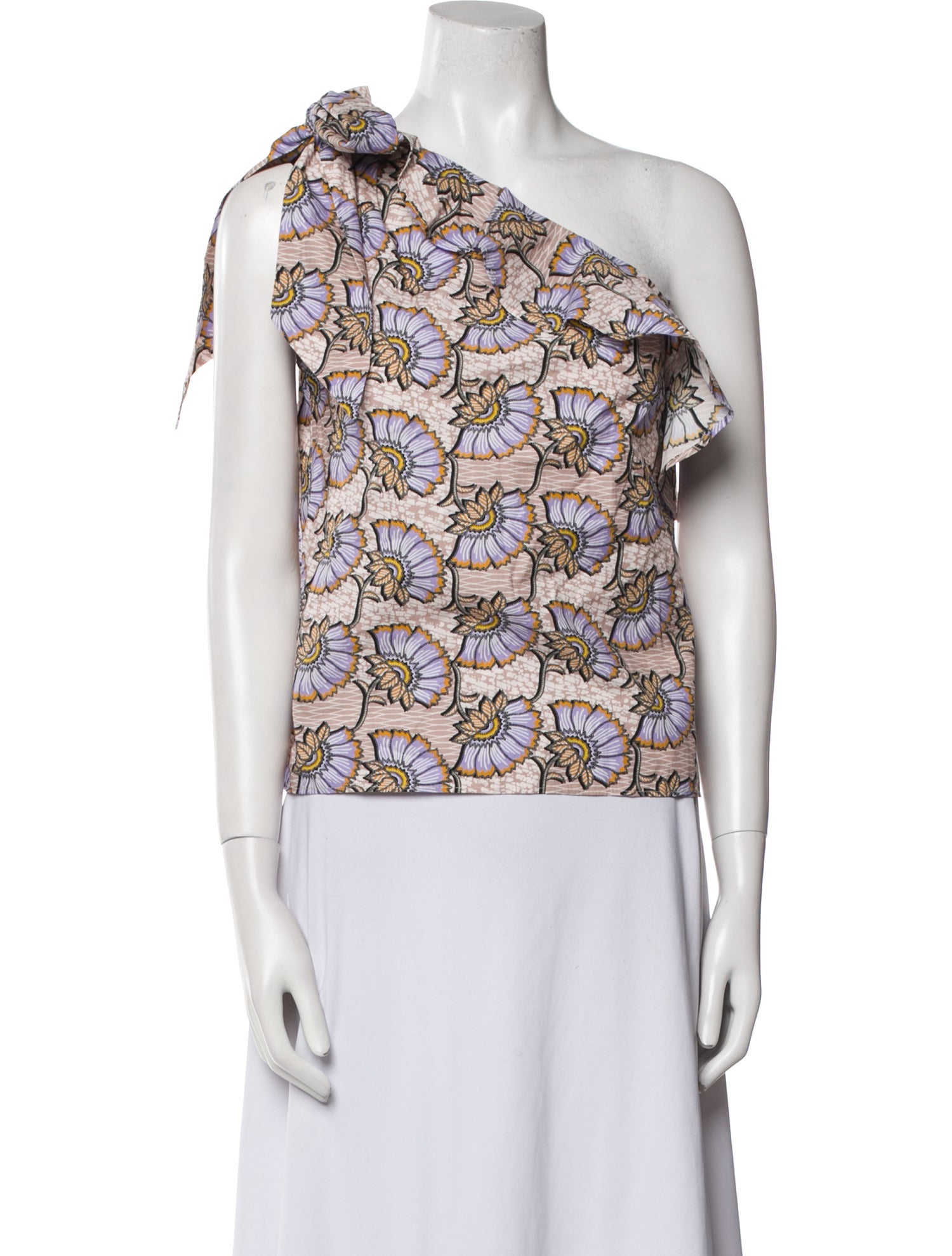 Claudie Pierlot Floral Print One-Shoulder Top