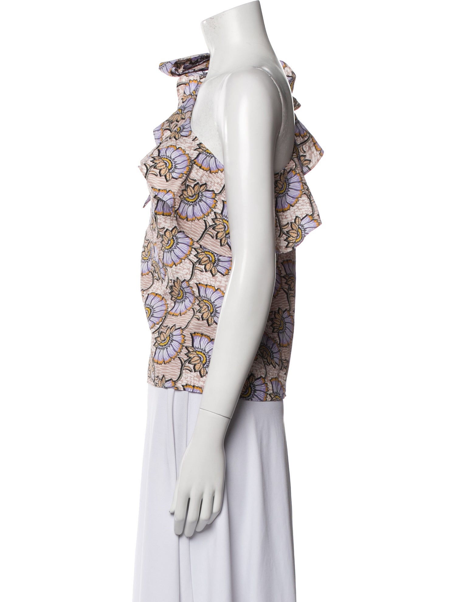 Claudie Pierlot Floral Print One-Shoulder Top