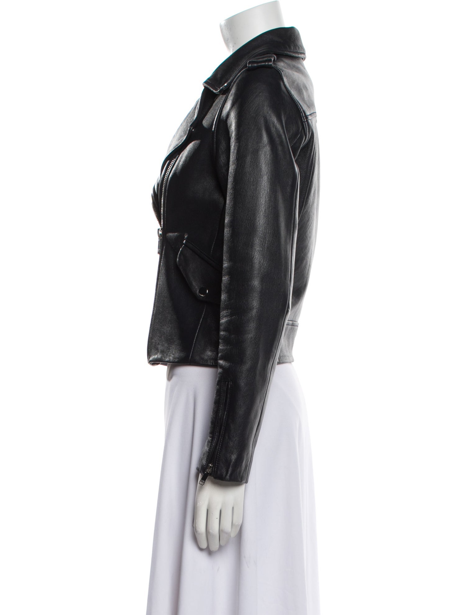 Claudie Pierlot Lamb Leather Biker Jacket