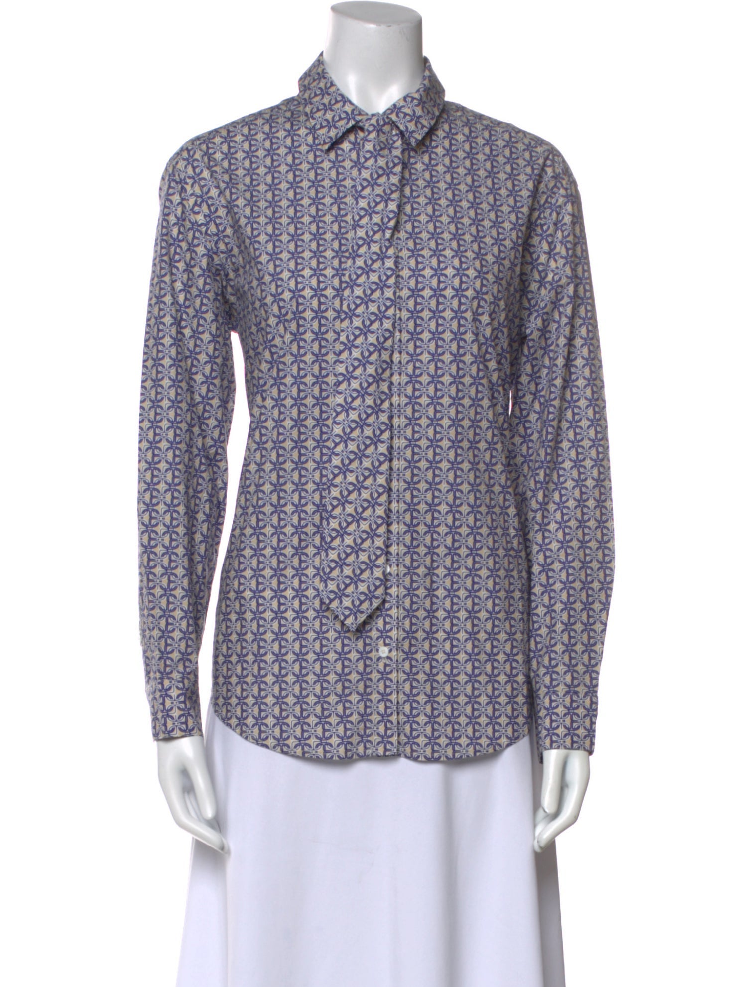 Claudie Pierlot Printed Long Sleeve Button-Up Top