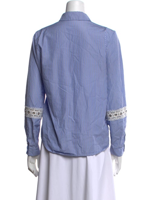 Claudie Pierlot Striped Long Sleeve Button-Up Top