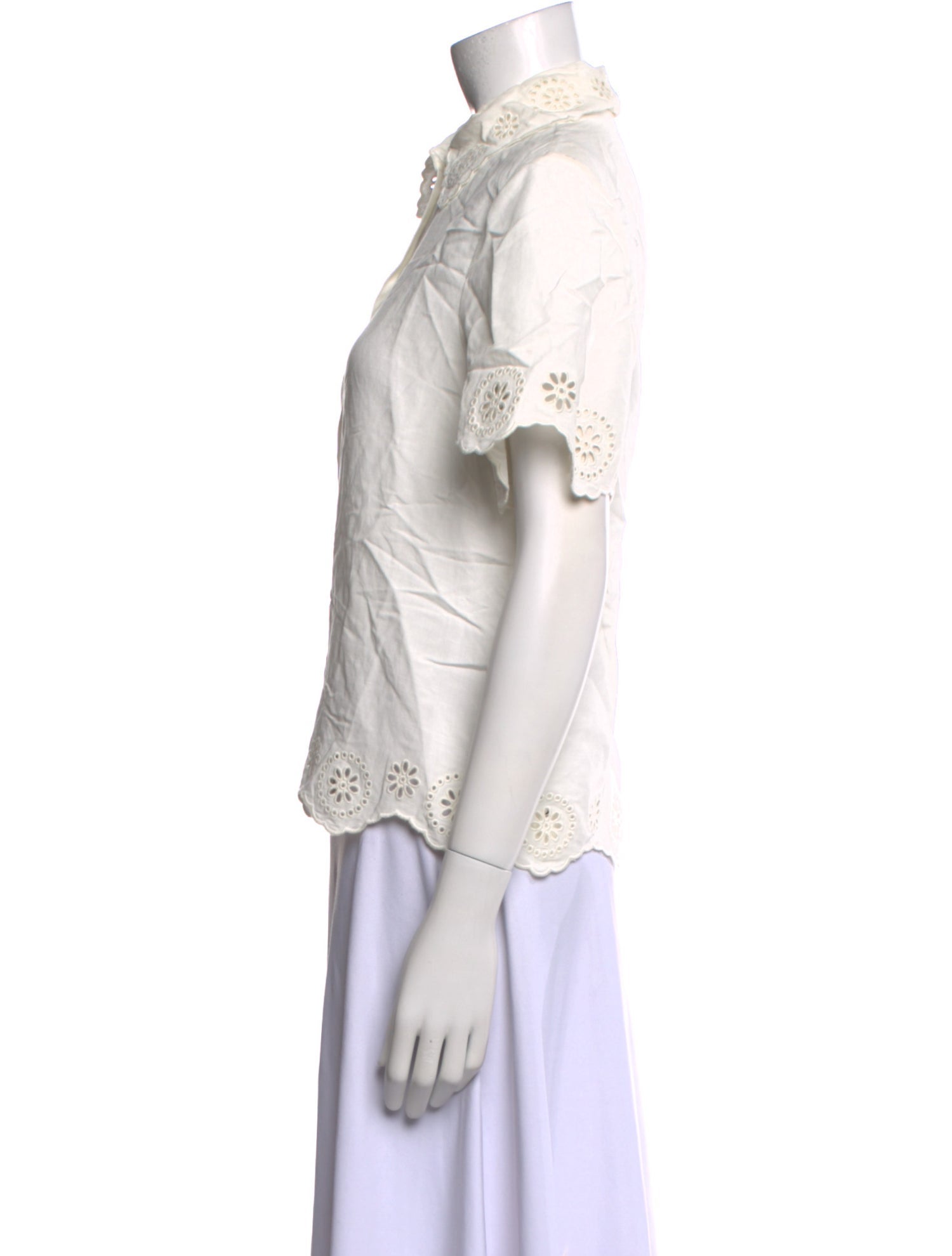 Claudie Pierlot Short Sleeve Button-Up Top