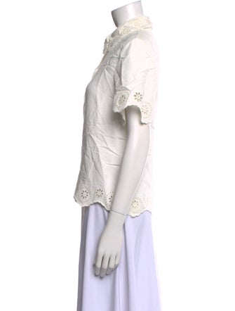 Claudie Pierlot Short Sleeve Button-Up Top