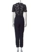 Claudie Pierlot Lace Pattern V-Neck Jumpsuit