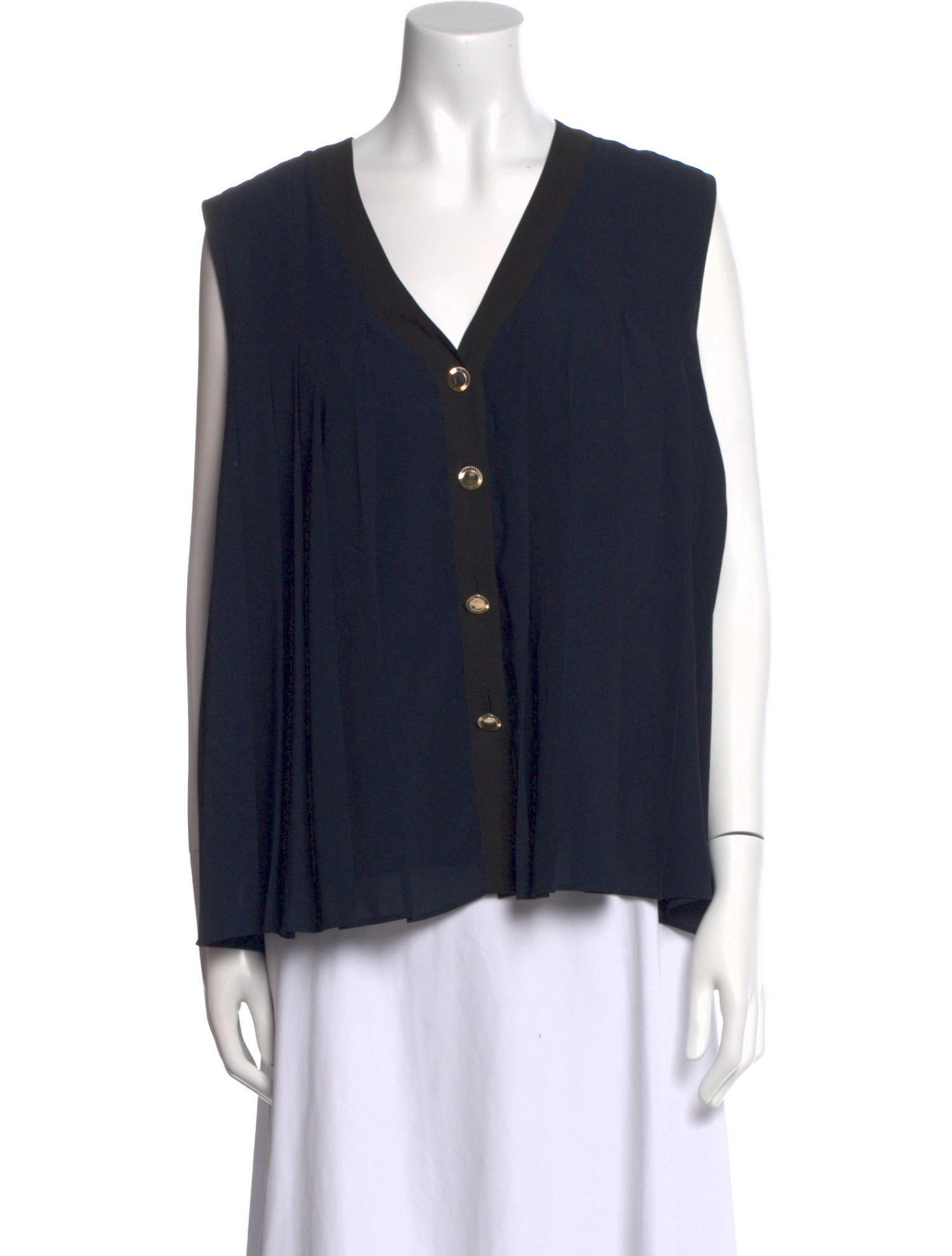 Claudie Pierlot V-Neck Sleeveless Blouse