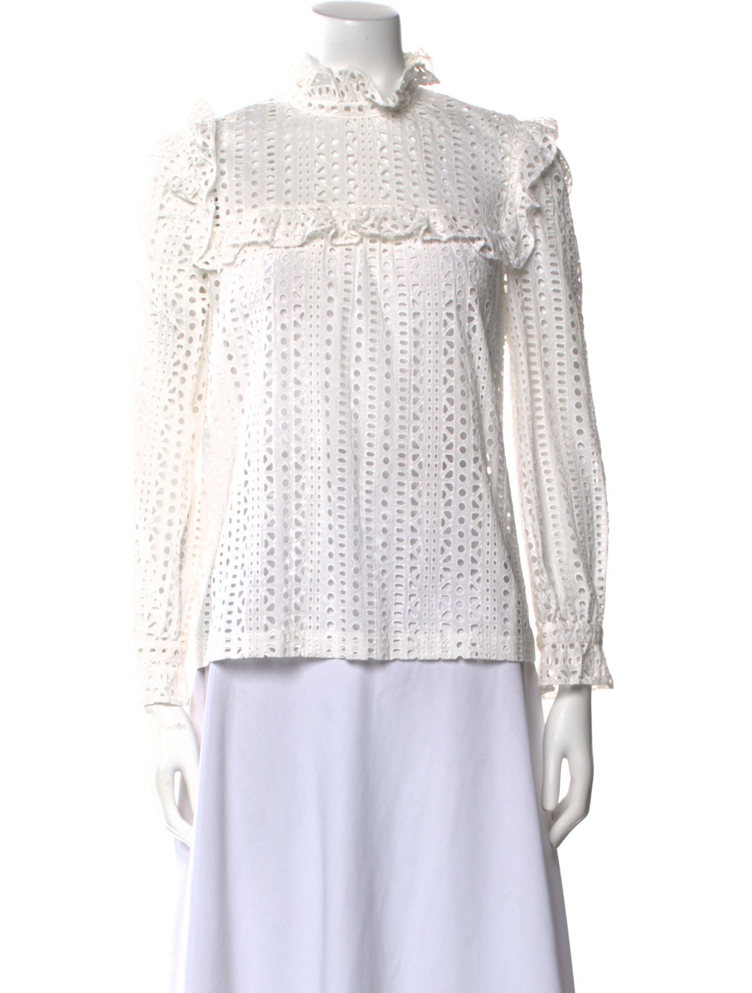 Claudie Pierlot Mock Neck Long Sleeve Blouse