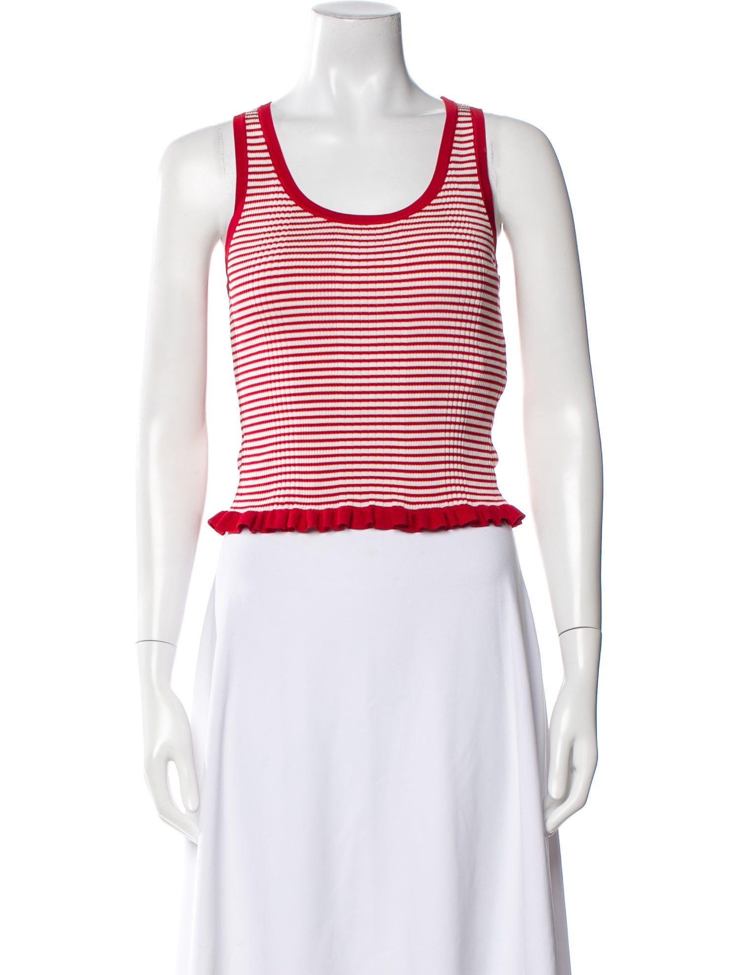 Claudie Pierlot Striped Scoop Neck Crop Top