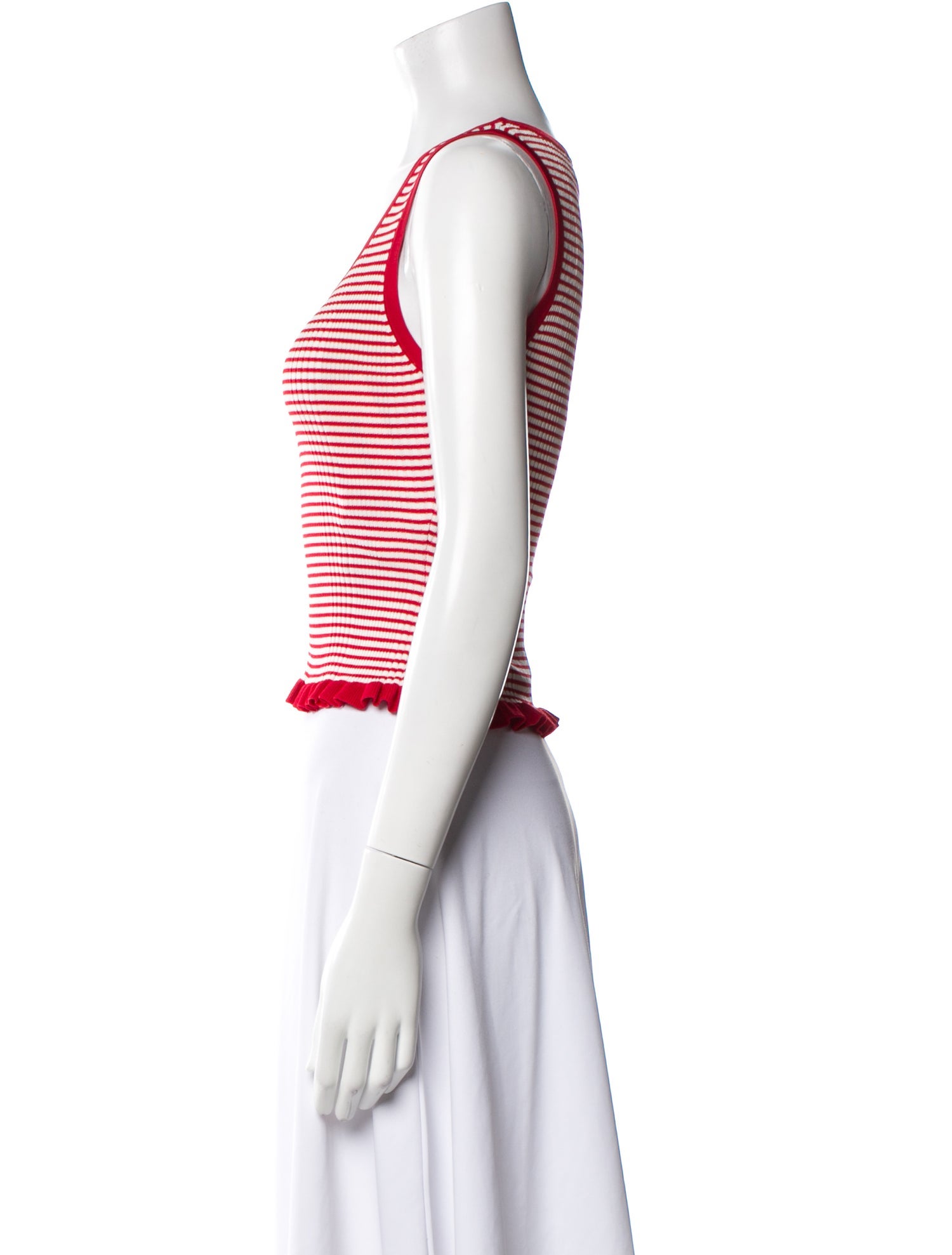 Claudie Pierlot Striped Scoop Neck Crop Top