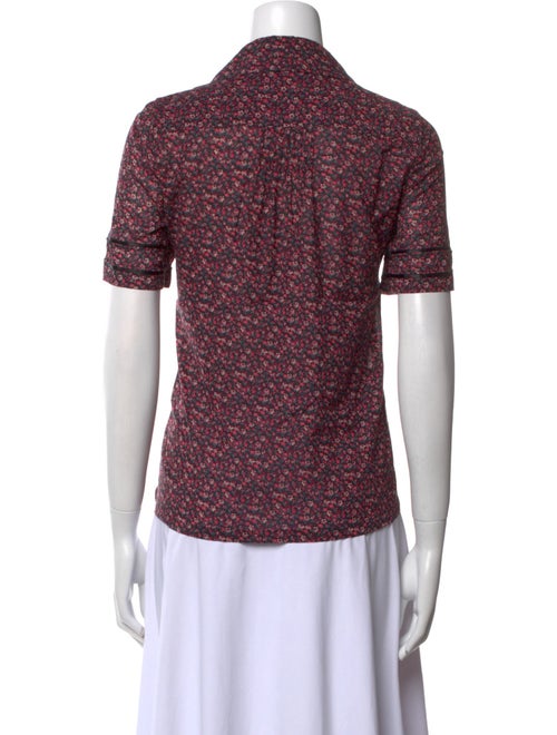 Claudie Pierlot Printed Short Sleeve Button-Up Top