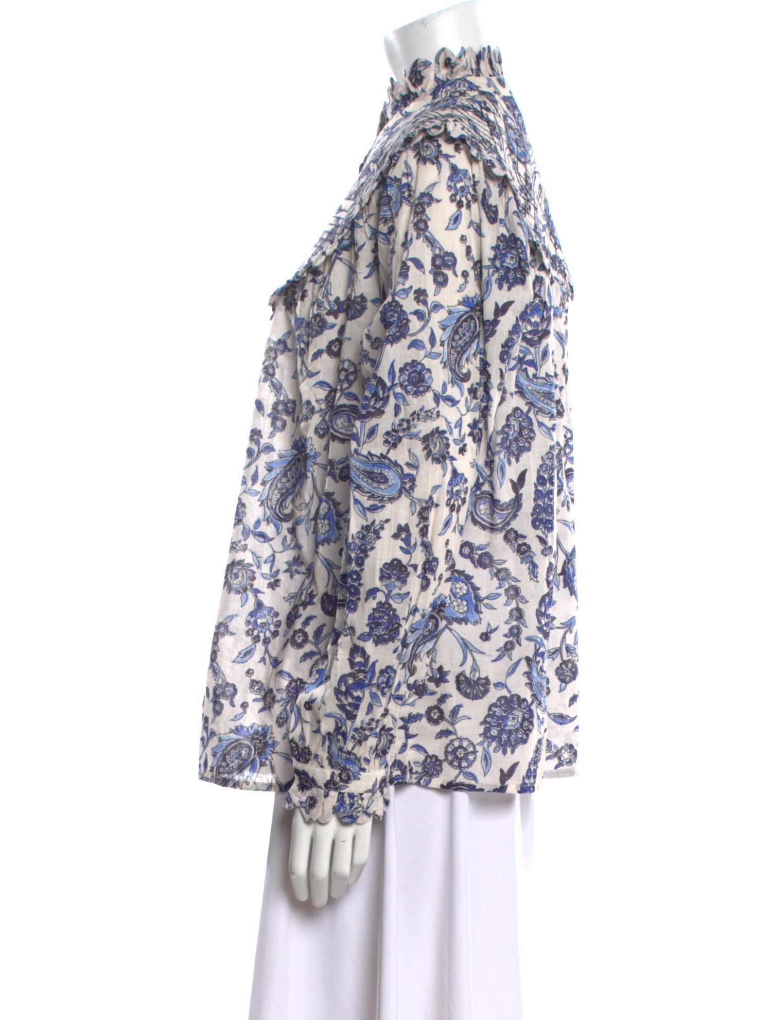 Claudie Pierlot Paisley Print Mock Neck Blouse