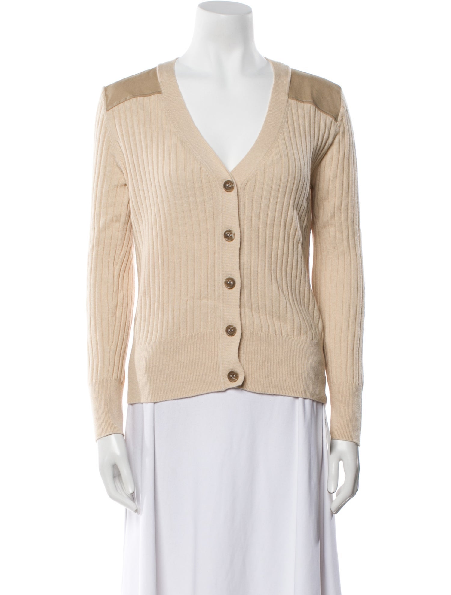 Claudie Pierlot Colorblock Pattern Plunge Neckline Sweater