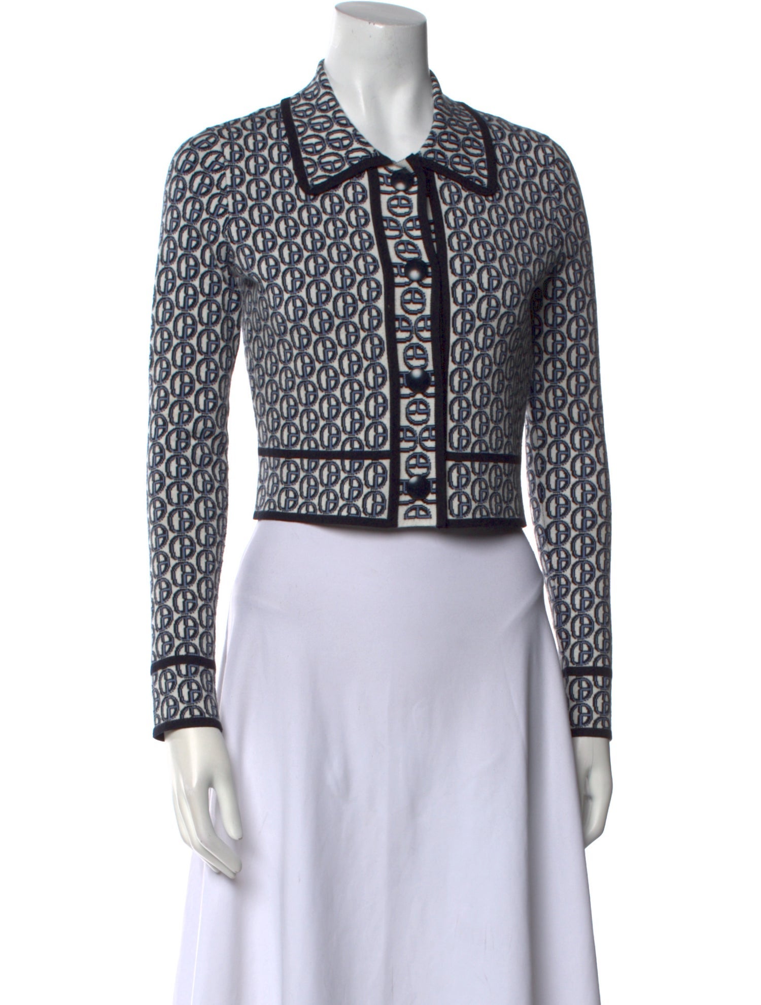 Claudie Pierlot Printed Long Sleeve Crop Top