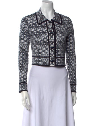 Claudie Pierlot Printed Long Sleeve Crop Top