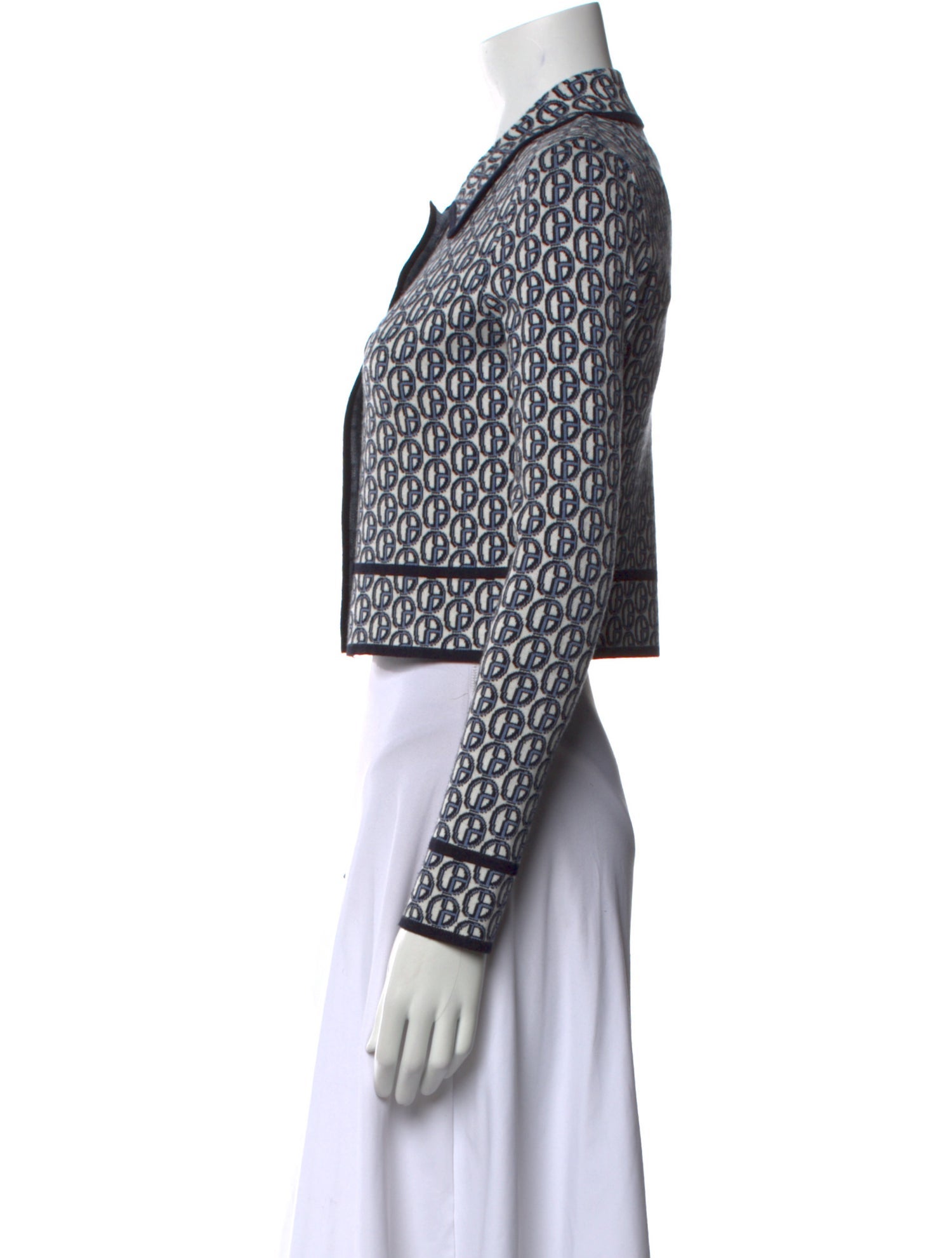 Claudie Pierlot Printed Long Sleeve Crop Top